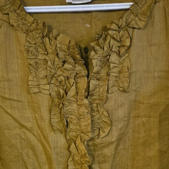 Max Mara Green Silk and Linen Dress - Picture 2 of 12